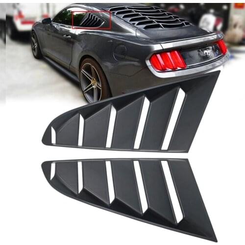 Durable ABS Pair 1/4 Quarter Side Window Louvers Scoop Cover Vent For Ford Mustang 2015 2016 2017 2018