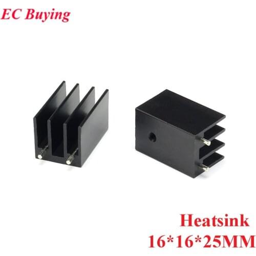 10pcs 16X16X25mm Heatsink TO-220 Radiator Cooler Cooling Fin Aluminum Heat Sink TO220 16*16*25mm TO 220 16mmx16mmx25mm