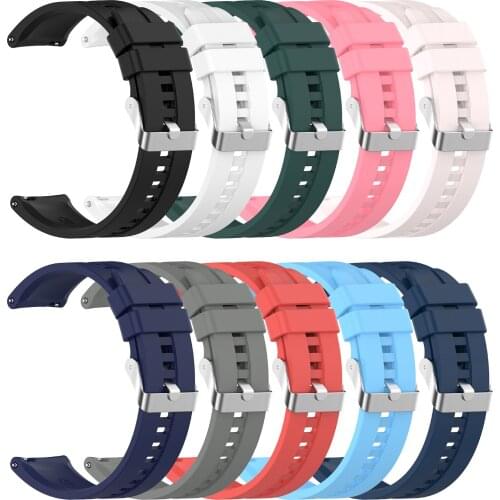 20MM Silicone Replacement Wristband Set Silicone Band Adjustable Silver Clasp Wrist Strap Replacement for Realme watch Dropship