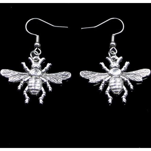 20Pairs Simple Design Bee Honey Drop Earrings For Women Girl Retro Drop Earrings Cute Small Object Earring Jewelry