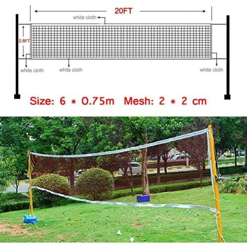 6.1mX0.75m Professional Sport Training Standard Badminton Net Tennis Net Outdoor Shipping Volleyball Net Exercise Mesh Drop X4K2