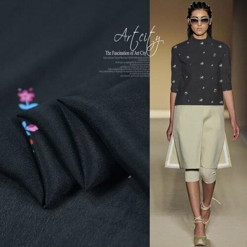 Mini floral print silk cotton fabric for girls dress feel like to pure silk crepe,SCT742