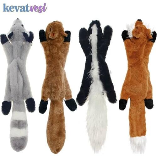 Cute Pet Plush Toys Squeak Rabbit Animal Dog Chew Toy Stuffed Squeaky Whistling Involved Squirrel Dog Toys