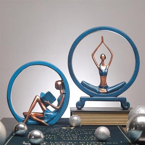 Yoga Figurine Handmade Resin Character Sculpture Of Person Reading A Book Contemporary Home And Office Decor Yoga Girl Statue