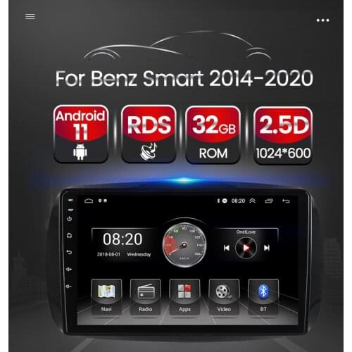 Stereo Car Auto Android 11 For Benz Smart 2014-2020 Car Radio Carplay 2.5D HD Player WIFI Multimedia GPS FM Navigation NO 2Din