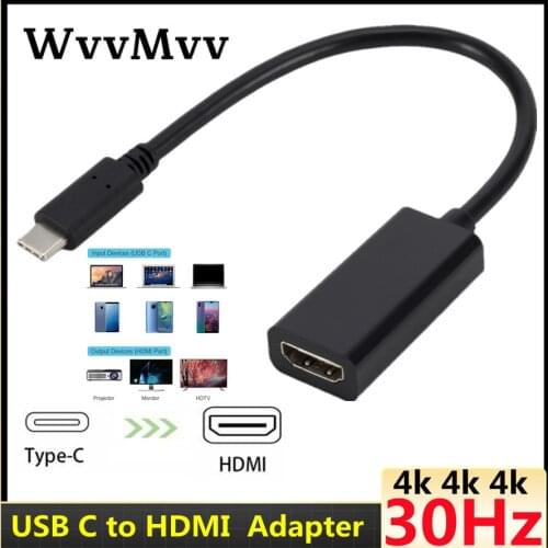USB C to HDMI-compatible Adapter 4K 30Hz Cable Type C to HDMI for MacBook Samsung S10 Huawei Mate P20 Pro Type-C USB-C Adapter