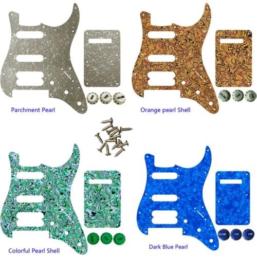 Guitar Pickguard -For US 11 Screw Holes SSH Strat With Tremolo Bridge Player Humbucker Scratch Plate & Back Plate & Control Knob
