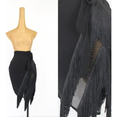 Latin Dance Skirt Women Adult Practice Fringe Clothes Professional Rumba Tango Samba Cha Cha Dance Training Tassel Skirt DQL5626