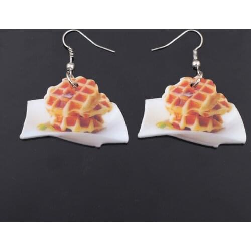 1 pair strawberry cookie food drop earrings colorful new 2014 cute lovely printing acrylic design summer style for girls jewelry