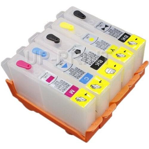 UP 10PCS Ink tank compatible for hp564 Refillable Ink cartridges For C510a B209a B210a C309g C309a C310a C410a C309n with Chip