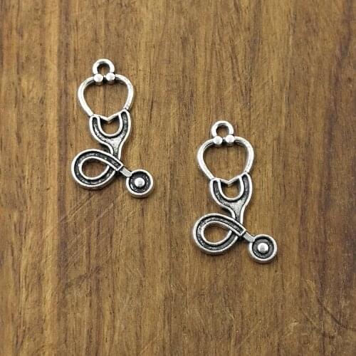 10pcs Charms Stethoscope 27*15mm Tibetan Silver Plated Pendants Antique Jewelry Making DIY Handmade Craft