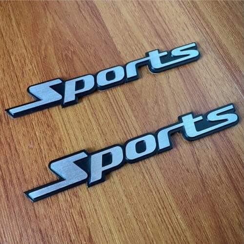 2pcs Black Sport Racing Logo Car Trunk Tailgate Emblem Badge Decals Sticker Car Accessories