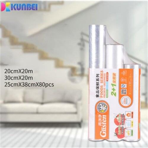 20/30*2000CM Refrigerator Fresh-Keeping Film +25*38CM*80pcs Kitchen Food Vacuum Bag Storage Bag Vacuum Sealing Fresh-Keeping Bag