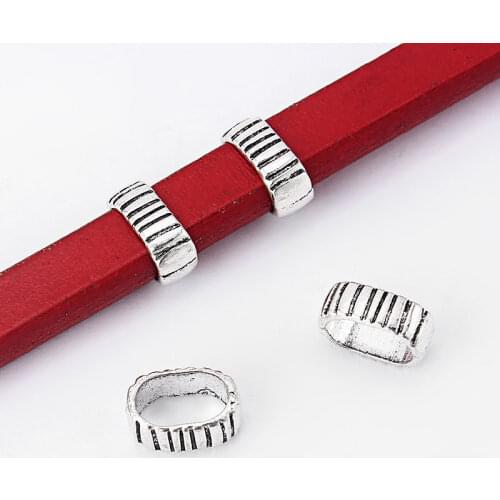 20pcs 10x6.5mm Slider Spacer Beads Fit Licorice Leather Cord DIY Jewellery Makings Findings