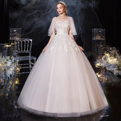 2020 Elegant Pregnant Woman Wedding Dress Vestido De Noiva Luxury Lace Embroidery Ball Gowns Floor-length Brides Wedding Dress