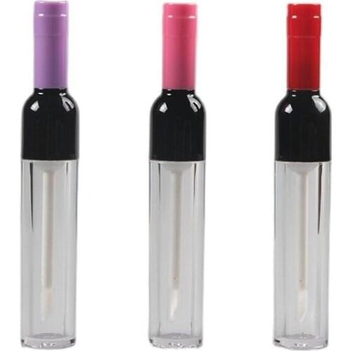 5ML 50pcs/lot Empty High Grade Lip Gloss Tube, New Arrival Empty Lipstick Wine Bottle, Plastic DIY Lip Gloss Refillable Bottle