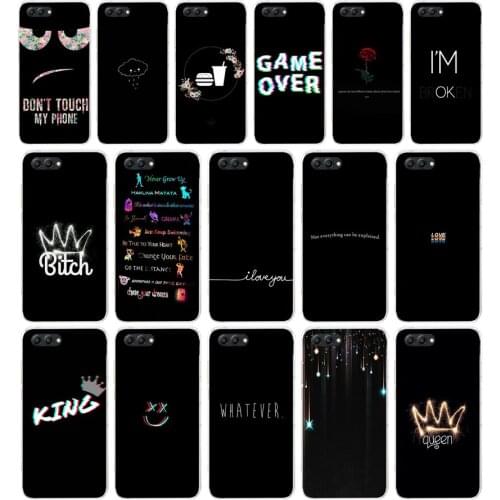 93AA Color text on a black background Soft TPU Case Cover For Huawei Honor 10 10 Lite 20 20 PRO Lite