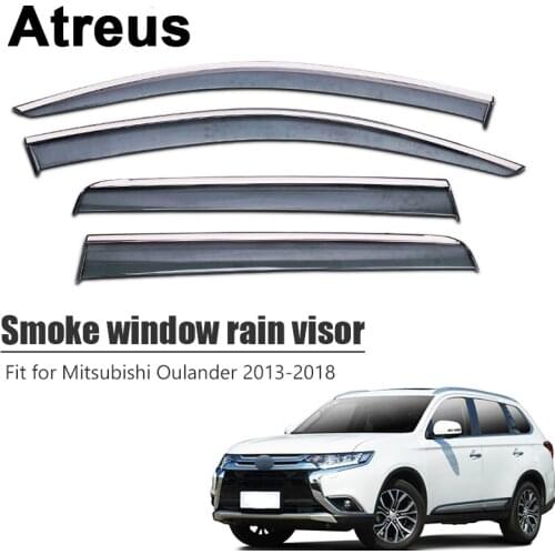 Atreus 4pcs For Mitsubishi Outlander 2013 2014 2015 2016 2017 2018 Car Door Window Sun Visor Wind Deflectors Guard Shield