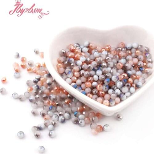 3*4mm 50pcs Rondelle Austria Crystal Glass Beads Faceted Round Beads Loose Spacer For Jewelry Making DIY Necklace Breaclet