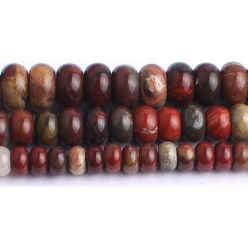 6/8/10mm Natural Red Jaspers Stone Beads Rondelle Loose Spacer Beads For Jewellery Making DIY Bracelet Necklace 15.5 inch
