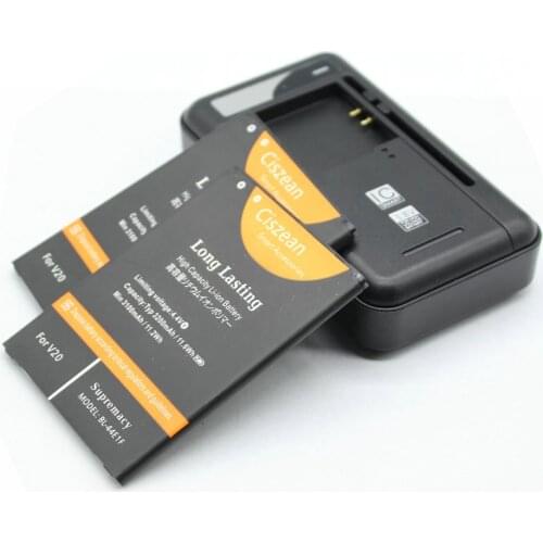 Ciszean 2 x 3200mAh BL-44E1F / BL 44E1F Replacement Battery + Universal Wall Charger For LG V20 H910 H918 VS995 LS997 H990 F800
