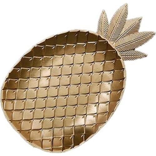 Nordic Decorative Tray Gold Pineapple Shape Serving Tray Jewelry Pallet Fruit Snack Dish Table Storage Organizer