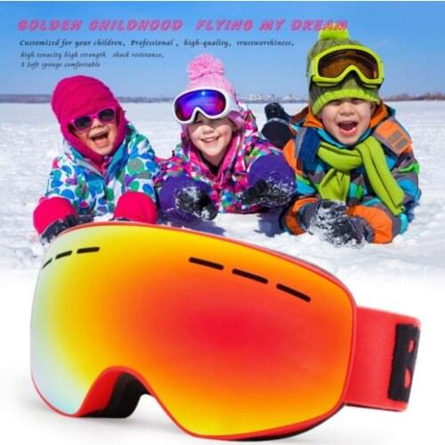 Children Ski Goggles Double Layer UV400 Anti-fog Girls Boys Outdoor Sport Snowboard Skiing Glasses Large Spherical Eyewear