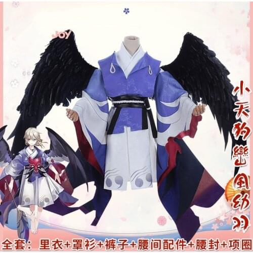 Hot Game Onmyoji Cosplay SSR Young OoTengu Costume Kimono Japanese Stlye Cosplay Uniforms Dress Full Set Halloween Costume Gift