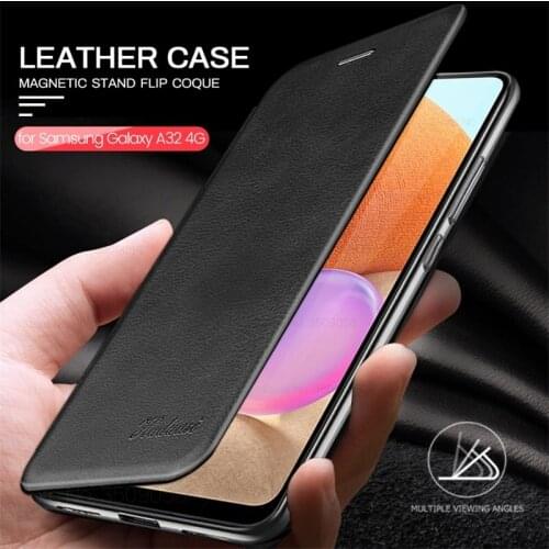 For sansung a32 case leather magneitc book bracket flip cover for samsung galaxy a32 a 32 32a 4g sm-a325f/ds 6.4'' wallet coque