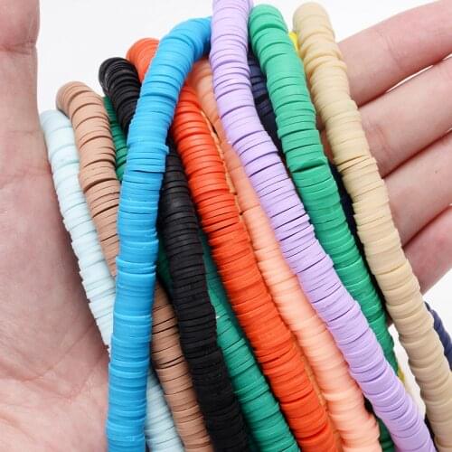 8mm Chip Disk Spacer Loose Clay Beads 10Pcs/Lot Flat Round Polymer Beads For DIY Jewelry Handmade Making Bracelet Neckalce