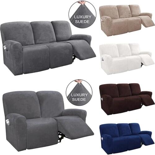 2-3 Seater All-inclusive Recliner Sofa Cover Non-slip Massage Sofa Cover Elastic Recliner Case Suede Couch Relax Armchair Cover