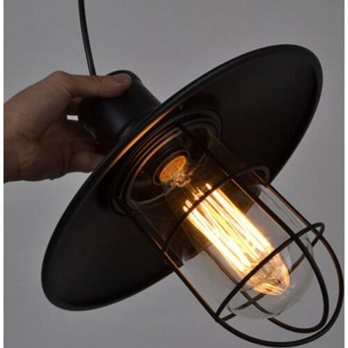 Metal pendant Lamp Light Pendant Countryside Edison Bulb black pendant lights Retro Industrial DIY lamps bar coffee store lamps