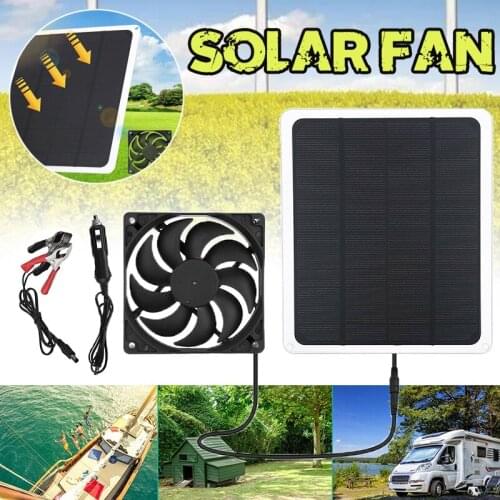 10W 12V Solar Powered Panel Mini Ventilation Cool Fan Suit For Pet Chicken Greenhouse Home Solar Air Extractor Garden Supplies