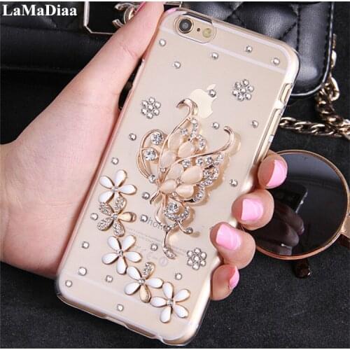 Fashion Bling Rhinestone Diamond Butterfly Phone Case For iphone12 11 Pro MAX 5s 6s 7 8 Plus XR Xs Max Soft TPU Back Cover Case