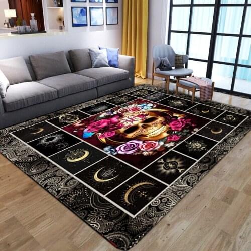 Fashion Skull Pattern 3D printing carpet living room bedroom carpet skull carpet Halloween party carpet coffee table carpet