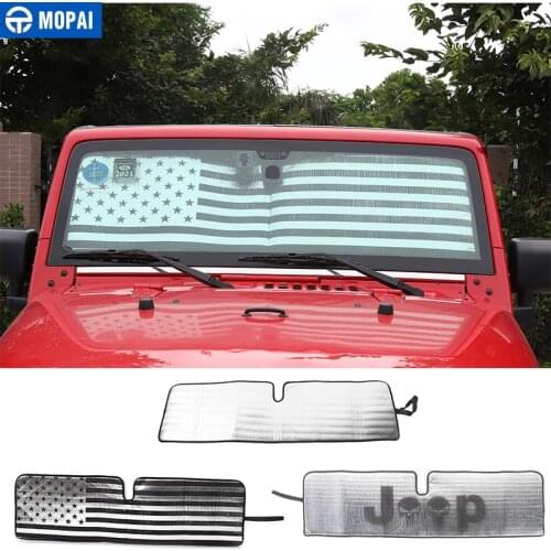 MOPAI Sun Visor for Wrangler JK Car Front Anti UV Window Windshield Sunshade Cover for Jeep Wrangler JK 2007+ Accessories