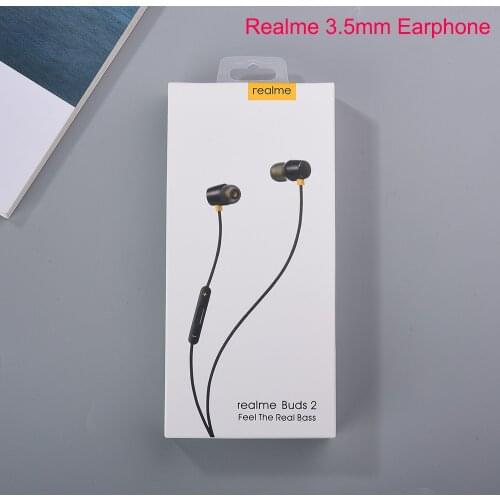Realme Buds 2 Bass In-Ear Earphone 3.5mm Headset With Mic Wire Control Bass Boost Driver For Realme Q3 Q2 Q Q3i Q2i X X2 V15 V13