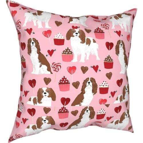 Cavalier King Charles Spaniel Square Pillow Case Polyester Decorative Pillow Dog Lover 45*45cm Pillowcover Home Decor