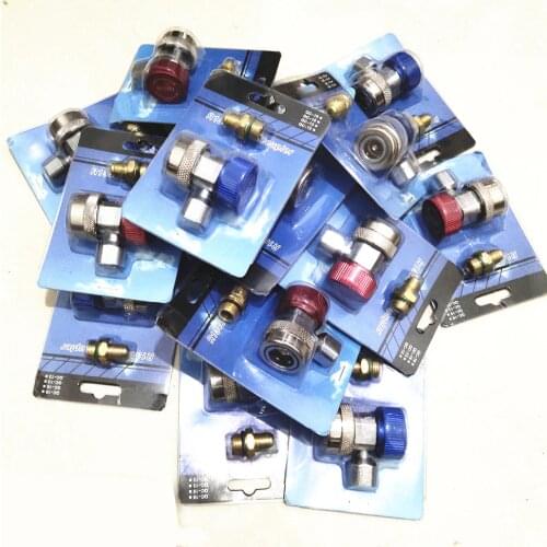 1Pair R134A High Low Quick Coupler Connector Adapters Type AC Manifold Gauge Auto Set for A/C Manifold Gauge Brass Adapter