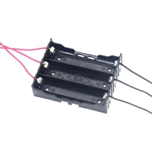 Plastic 3 x 18650 Battery Holder Storage Box Black Case 3 slots for 3*18650 Batteries With 6 Wire Leads DIY Power Bank