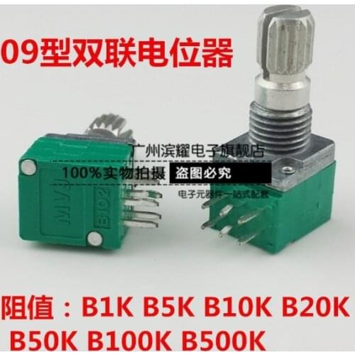 RK097N RK097 R09 09 precision potentiometer double 6 foot rachis B1K B5K B10K B20K B50K B100K B500K switch