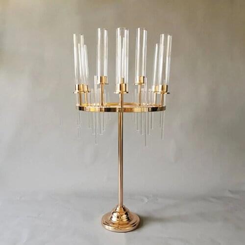 Luxury 9 Heads Candle Holders Metal Candelabra Wedding Party Decoration Table Centerpieces Candlestick Flower Vases Road Lead
