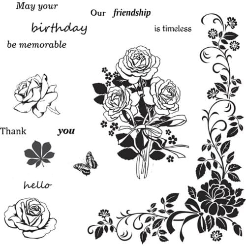 Rose Flower Silicone Clear Seal Stamp DIY Scrapbooking Embossing Photo Album Decorative Paper Card Crafts