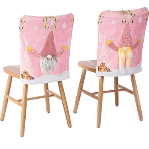 Christmas Chair Cover with Light Xmas Faceless Doll Cartoon Style Creative Holiday Decoration