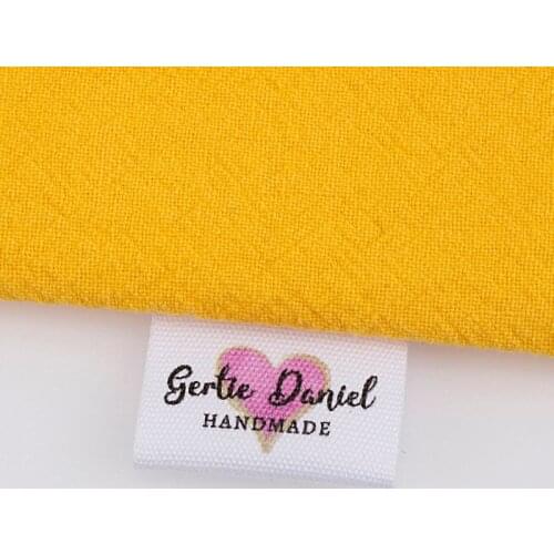 Handmade, Heart, Fold Cotton Fabric, Sewing Labels, Knitting, Crochet Gift, Personalised Brand (MD5011)