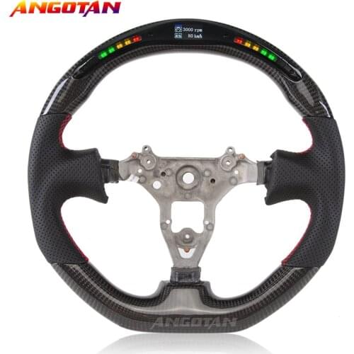 Steering Wheel Fit For Nissan R34 LED Perforated leather Carbon fibre Car Steering Wheel