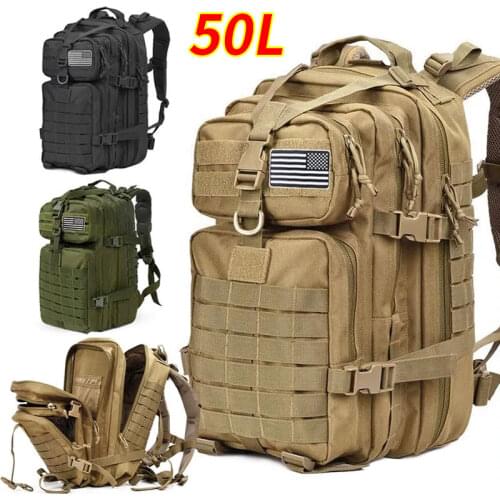 50L Large Military Capacity Man Army Tactical Backpacks Outdoor 3P Waterproof Assault Bags Pack Sport Trekking Camping рюкзак