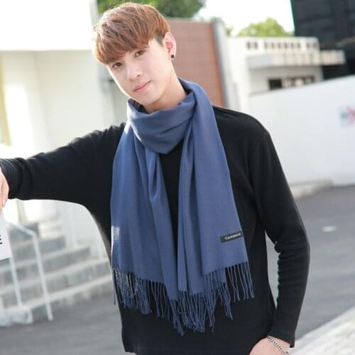 2021 latest mens and womens autumn and winter imitation cashmere couple solid color shawl dual-use scarf