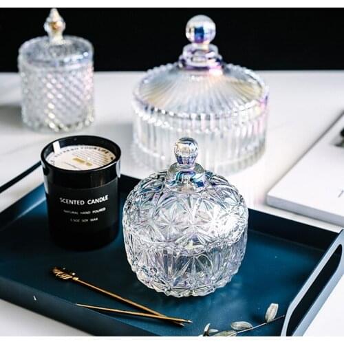 Glass Candy Jars with Lid Kitchen Storage Jars Creative Food Storage Container Snacks Tea Spice Cereal Container Can Decoration