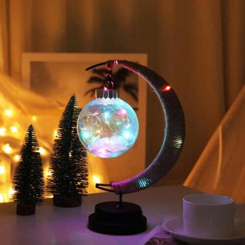 LED Rattan Moon Lights Moon Sepak Takraw Lamp Hemp Rope Iron Night Light Decorative Night Lamp Home Decor Xmas Birthday Gifts
